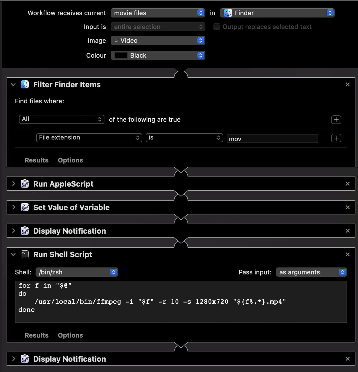 automator ffmpeg workflow